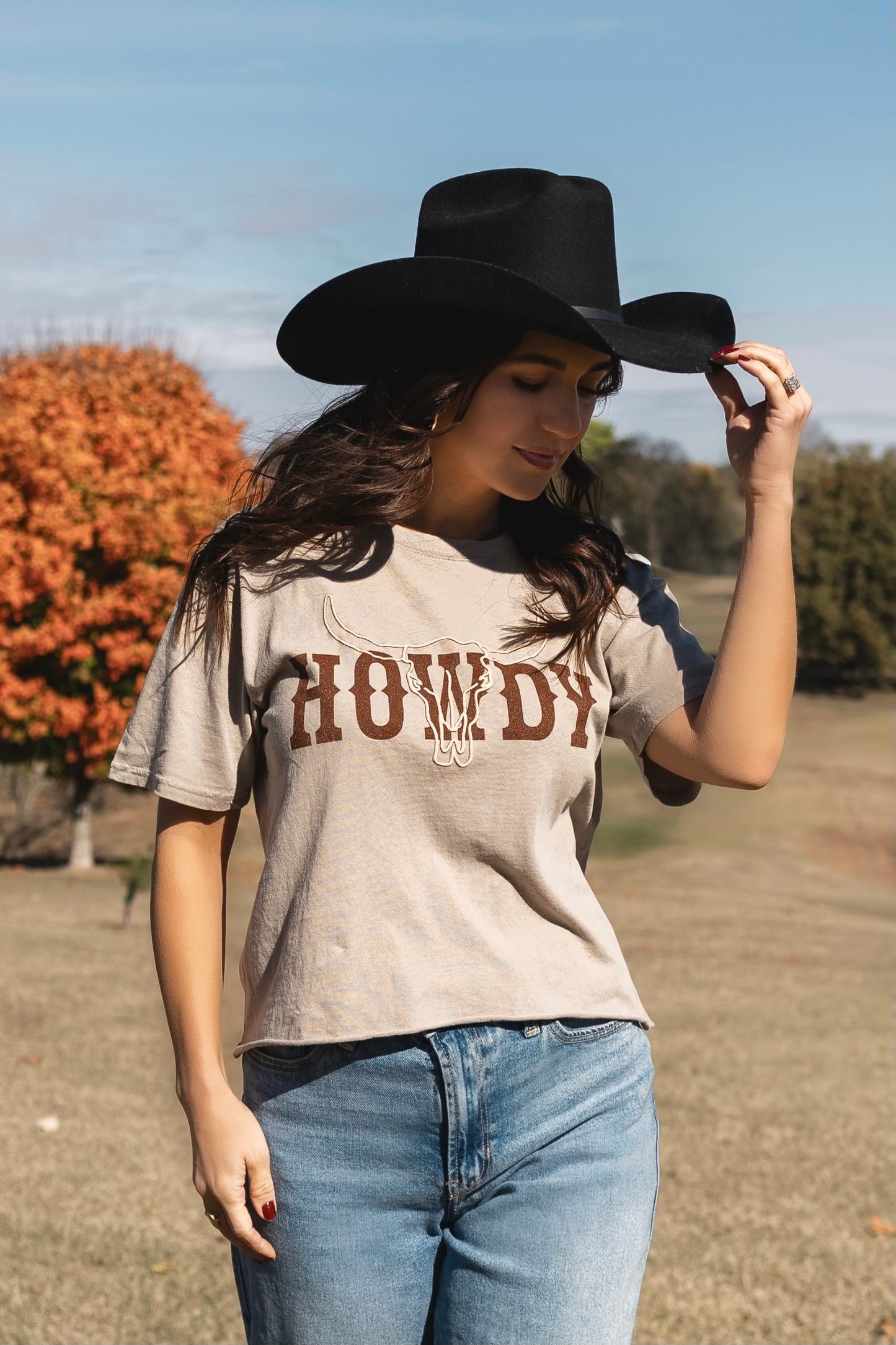 Howdy Steer Puff Print Tee