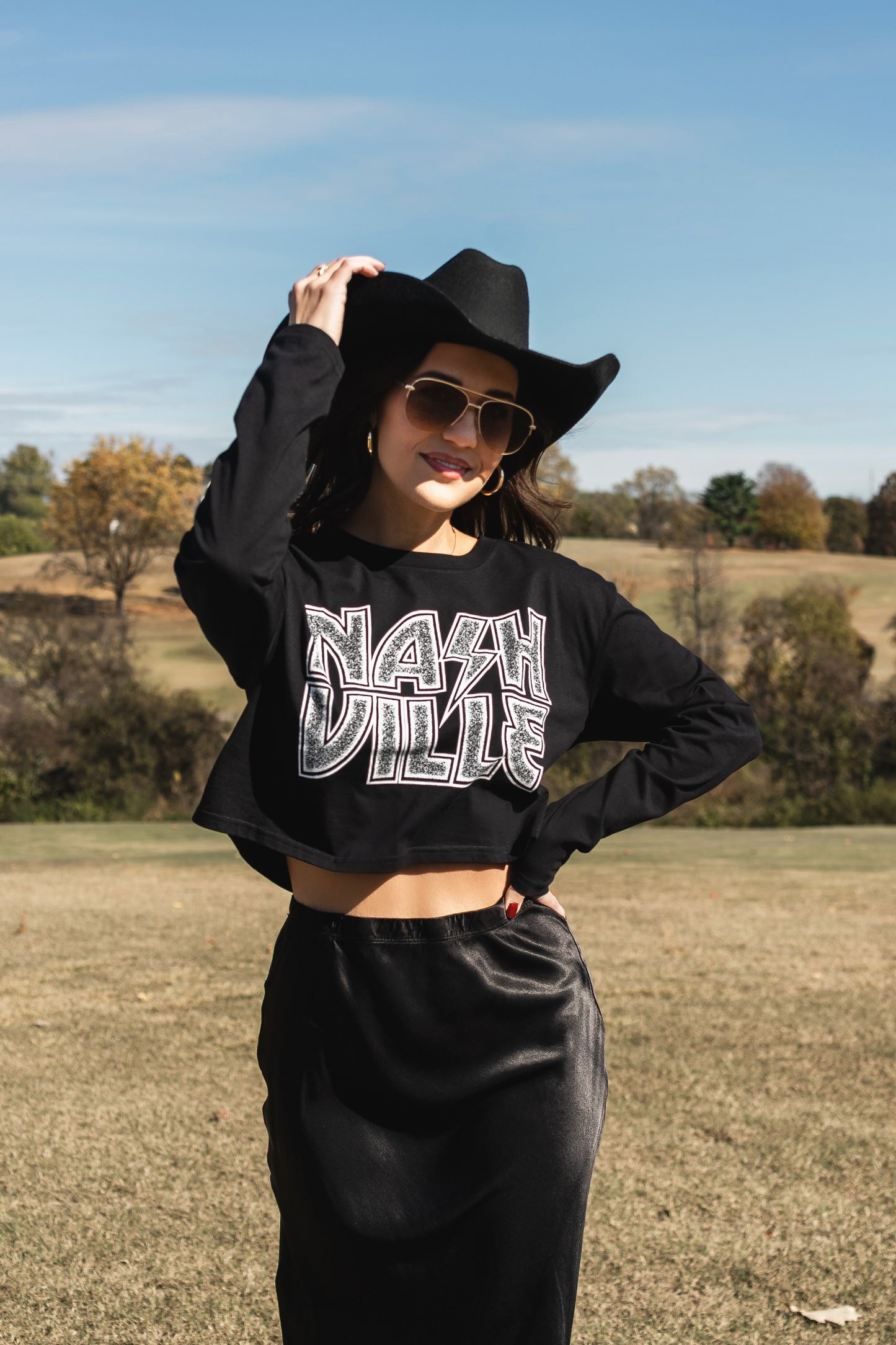 Electric Bolt Long Sleeve Crop