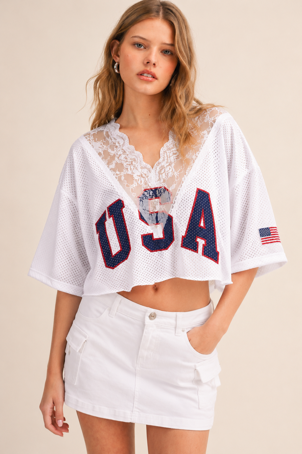 American Spirit USA Jersey with Lace Detail