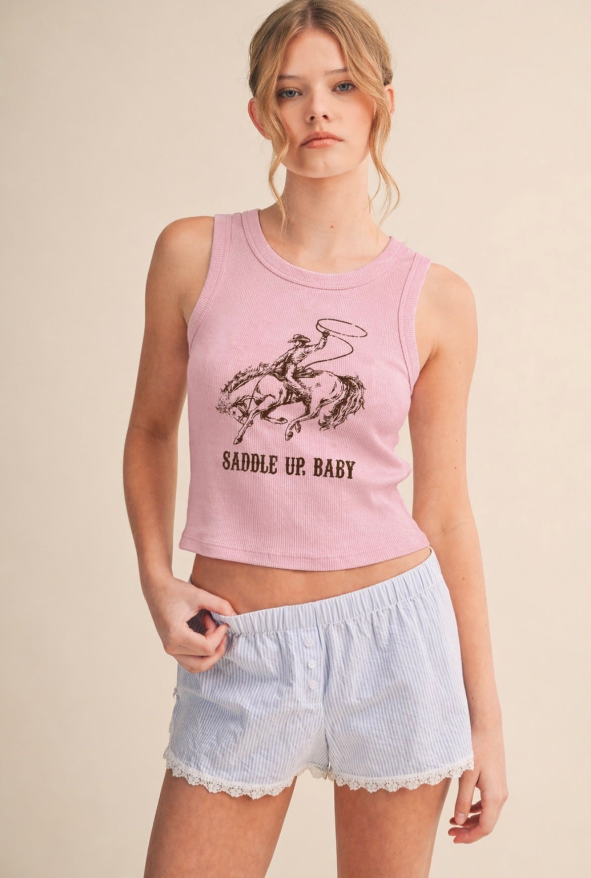 Saddle Up Baby Rib Tank