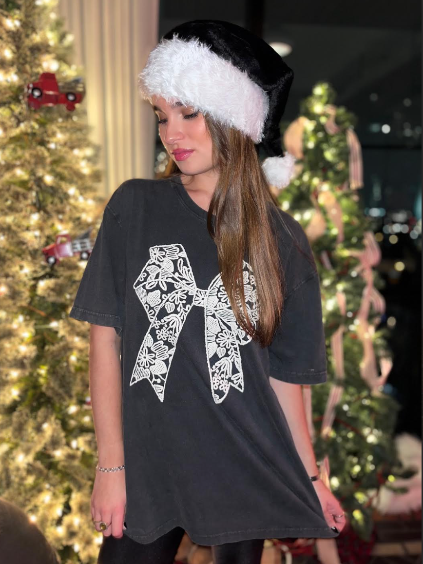 Bow Puff Print Relaxed Wash Tee